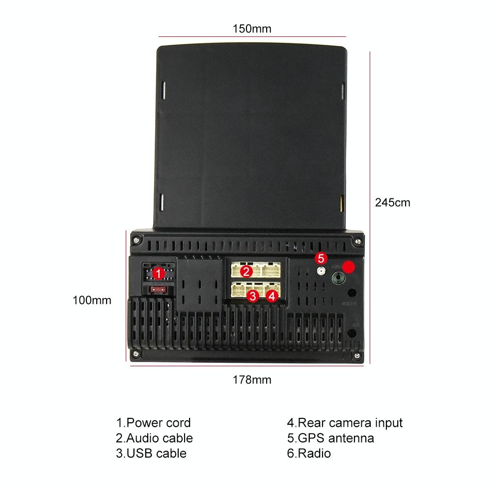 9.7 Inch Vertical Screen Android Car Mp5 Player With Hd 2.5D Glass Standard + 8 Lights Camera
