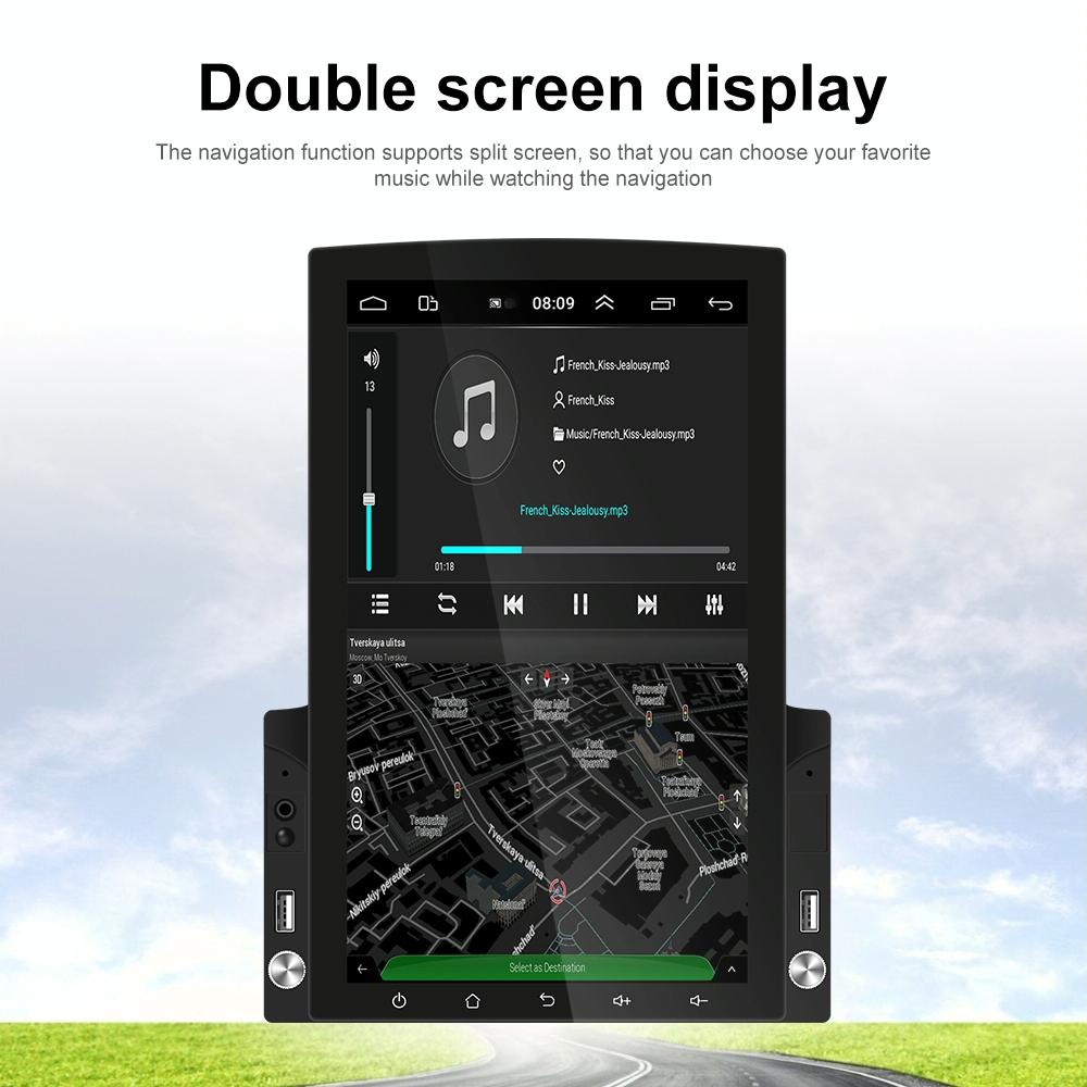 9.7 Inch Vertical Screen Android Car Mp5 Player With Hd 2.5D Glass Standard + 8 Lights Camera