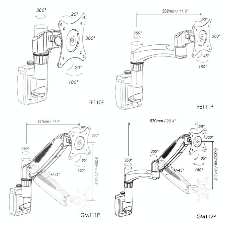 Adjustable Monitor Slide Rail Bracket for Easy Lifting and Rotation