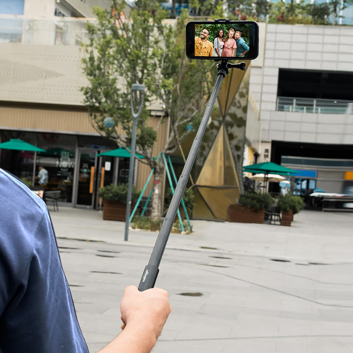 70cm Straight Pull Selfie Stick for Sports Cameras with 3 Jaw Screw - Rod+1/4 Turn 3 Jaw+Screw+Phone Clip