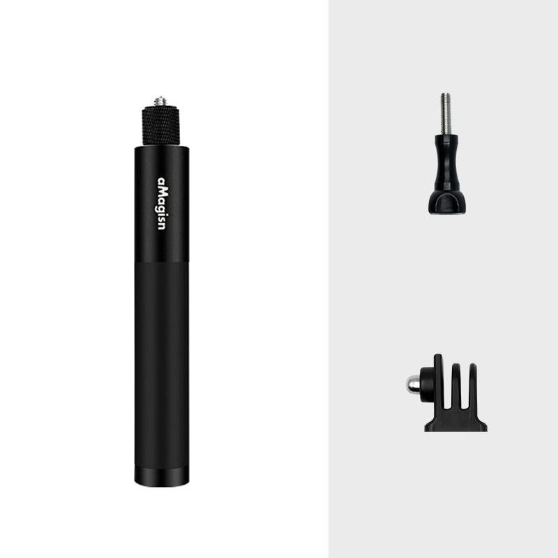 70cm Straight Pull Selfie Stick for Sports Cameras with 3 Jaw Screw - Rod+1/4 Turn 3 Jaw+Screw+Phone Clip