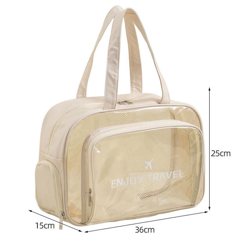 Beige Waterproof Beach Bag For Toiletries Cosmetics L For Swimming Travel - Black No Shoe Warehouse