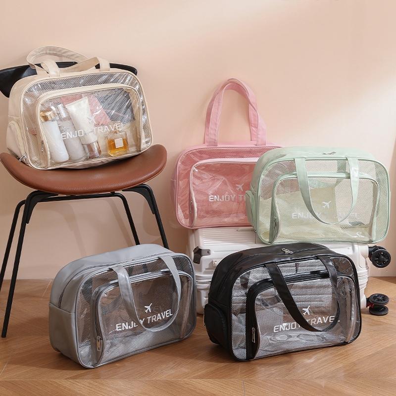 Beige Waterproof Beach Bag For Toiletries Cosmetics L For Swimming Travel - Black No Shoe Warehouse