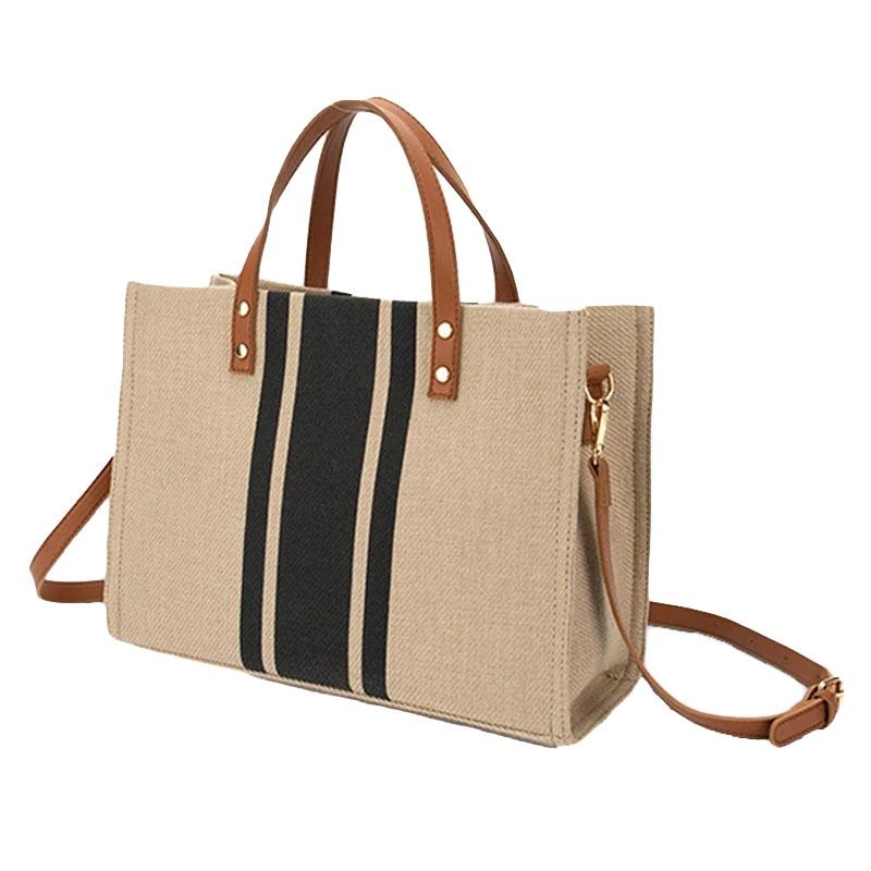 Large Canvas Crossbody Bag For Women Black - Zipper Model Navy