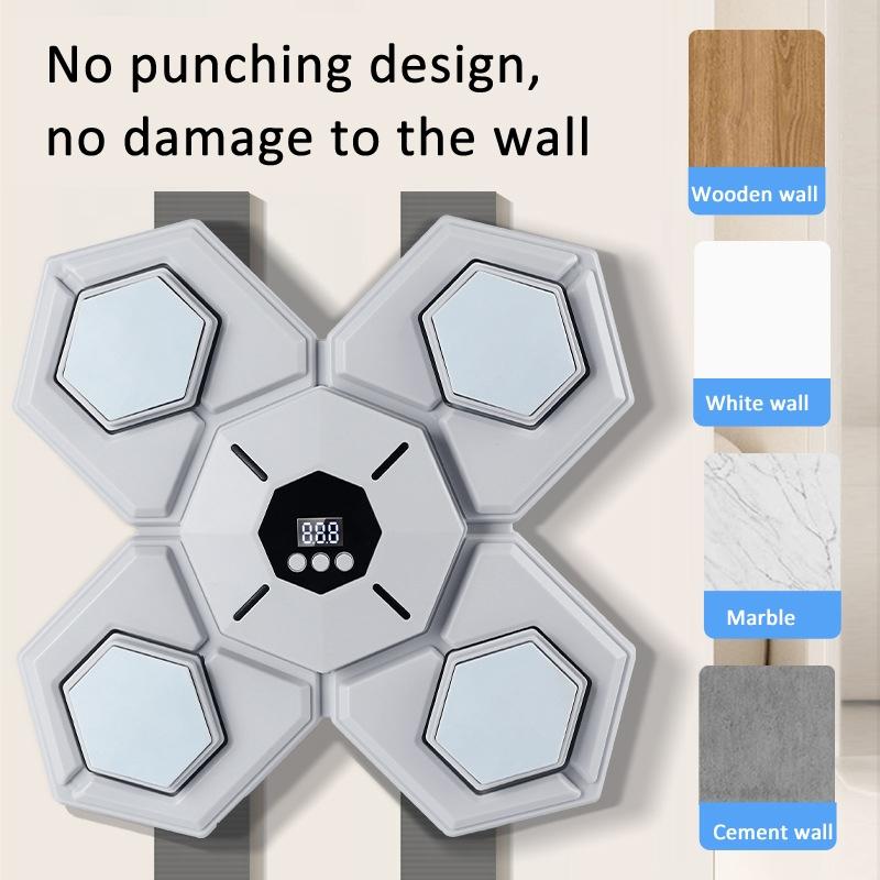 Rechargeable Bluetooth Boxing Machine With Adult & Child Gloves - Blue - With Child Golves Pink Blue