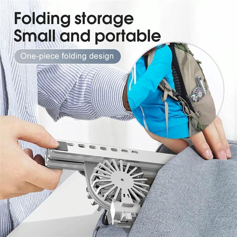 Foldable Laptop Cooling Stand with Ambient Light - Gray