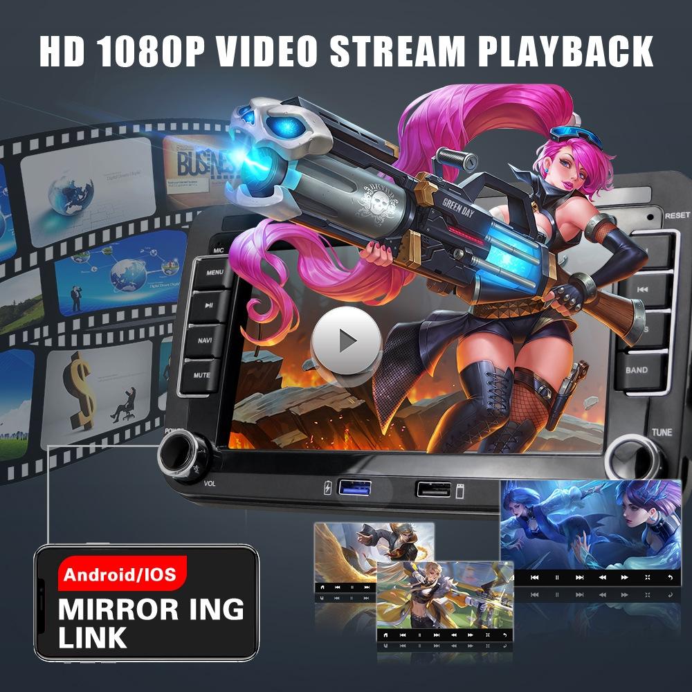 7 Inch Android Car Multimedia Player With Navigation Bluetooth Reversing Camera - 10.0 Os - 2 + 32G - Standard + 12Lights - Fits Volkswagen