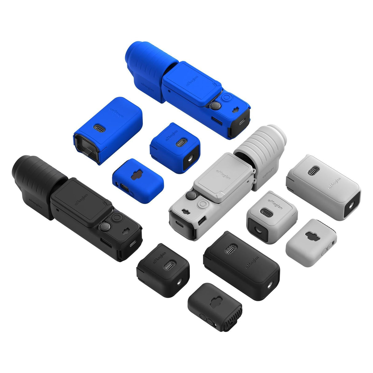 5-in-1 Silicone Case for Dji Pocket 3 Camera Accessories - 5 In 1 Gray