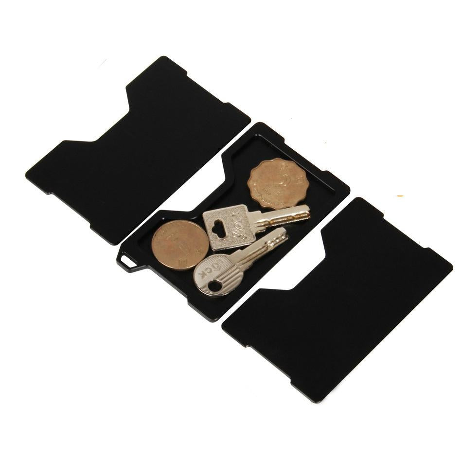 Rfid Card Holder Anti Theft Edc Wallet Coin Storage Box Key Holder Black