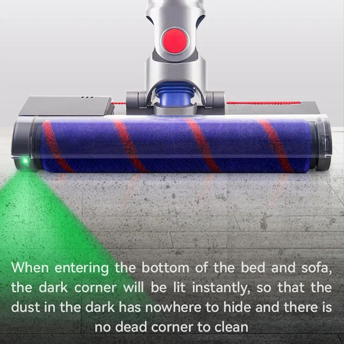 Green Light Floor Brush for Dyson V7-v11 Vacuums