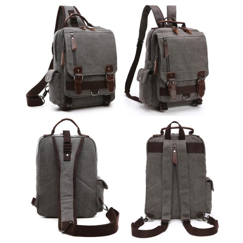 Red Canvas Chest Bag For Outdoor Travel Messenger Style