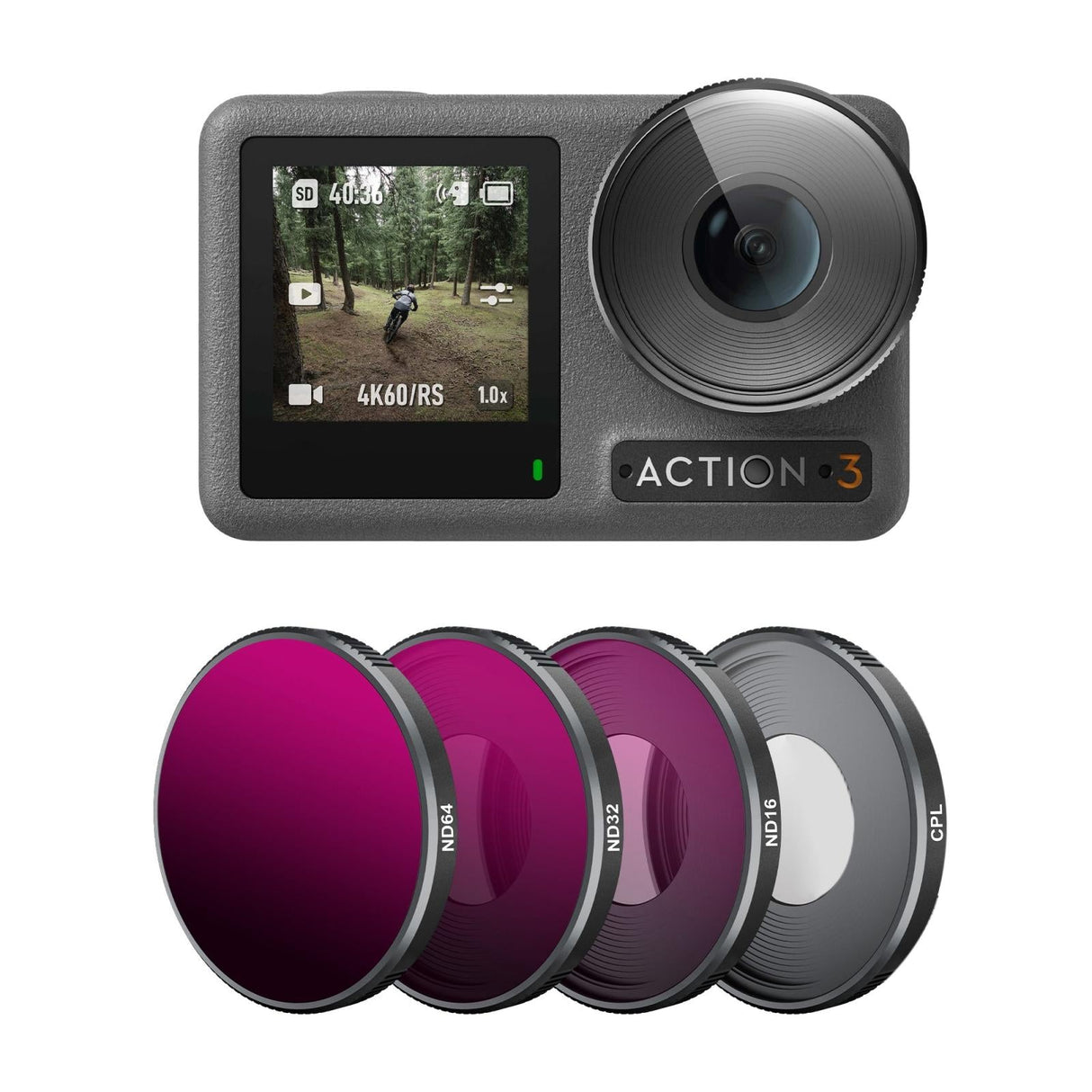 4-in-1 Lens Filter for Dji Action 3 Nd16 Nd32 Nd64 Cpl