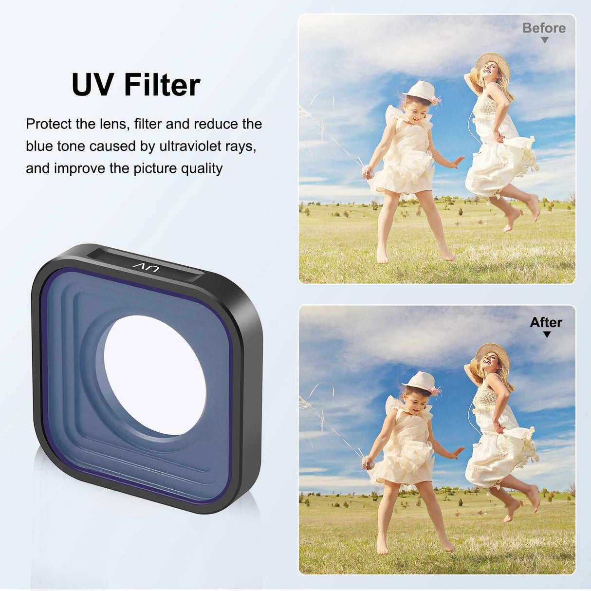 Gopro Action Camera Lens Filter - Compatible with Hero12 / 11 / 10 / 9