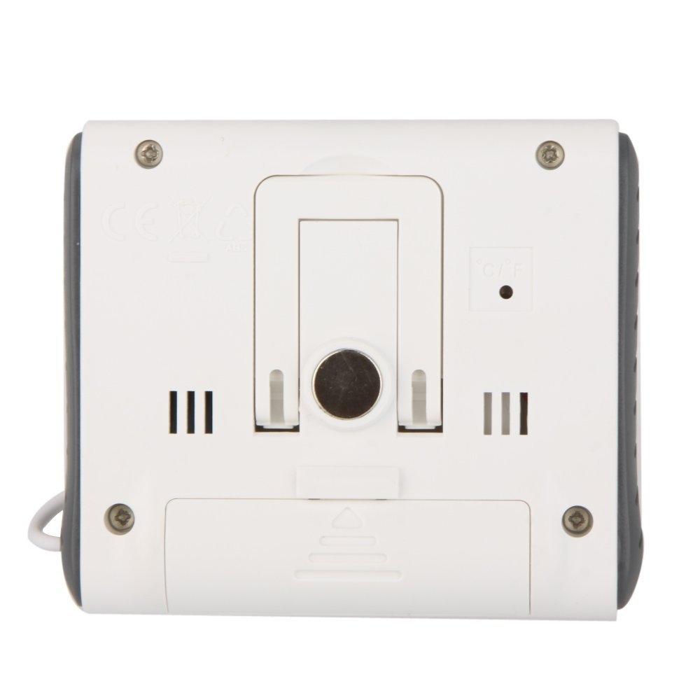 Digital Thermometer Hygrometer with External Sensor - White