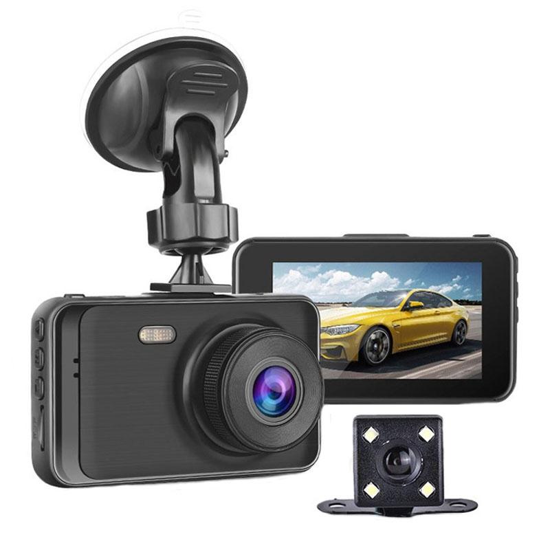 1080p Hd Dual-lens Driving Recorder with Motion Detection - 3 Inch