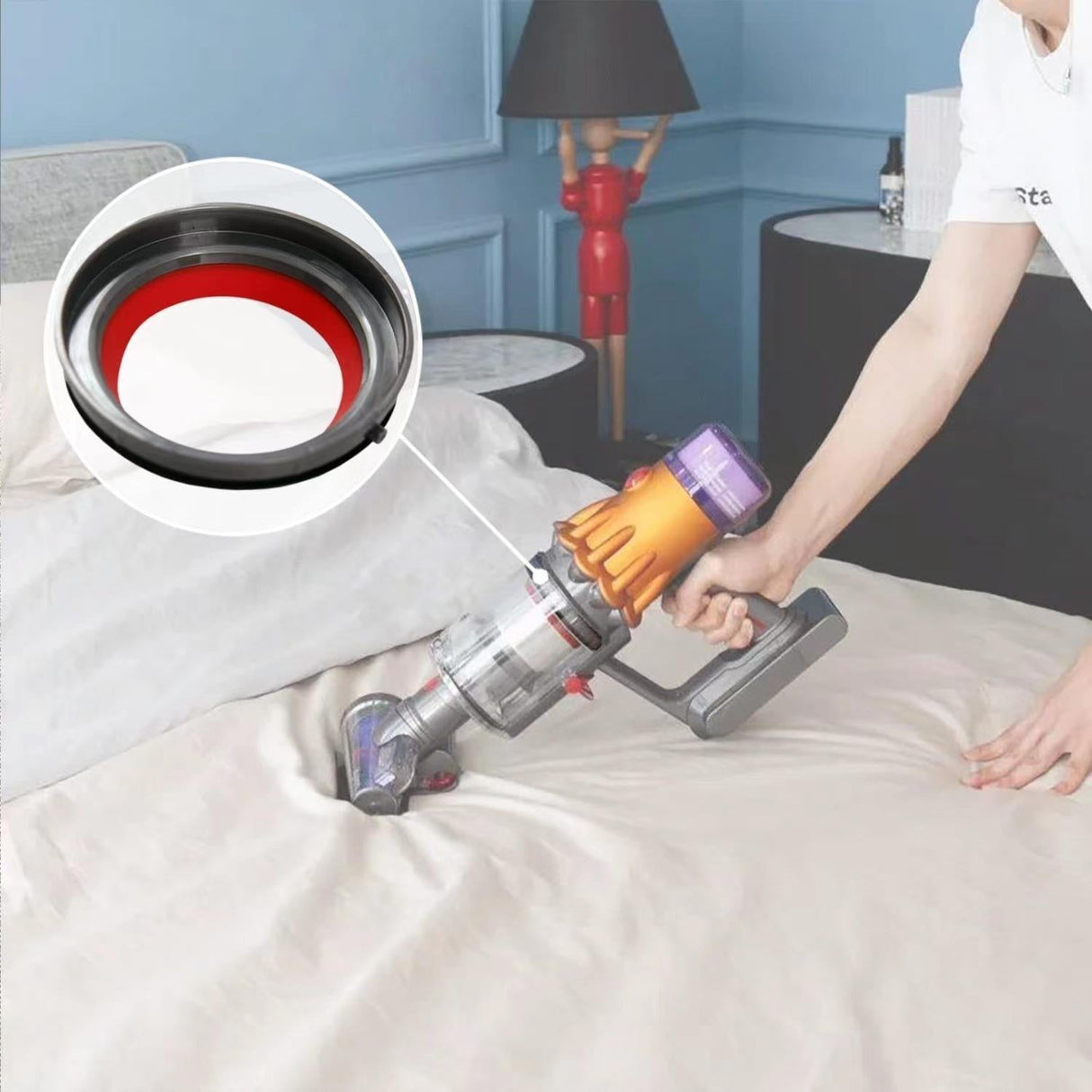 Vacuum Parts High Quality Replacement For Efficient Cleaning - For Dyson V10 Dust Bin Red Silicone Ring