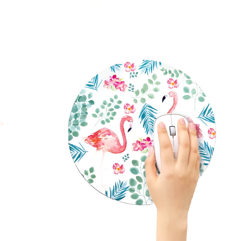 Flamingo Pattern Circular Mouse Pad 22Cm Diameter