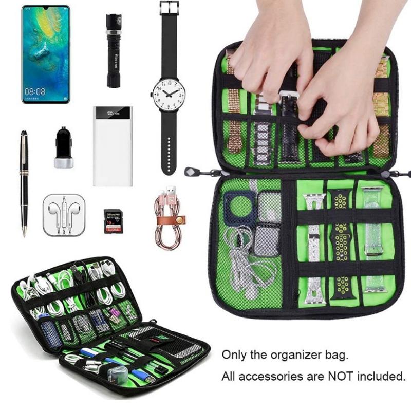 Portable Multifunctional u Disk Storage Bag for Mobile Phone Accessories - Grey