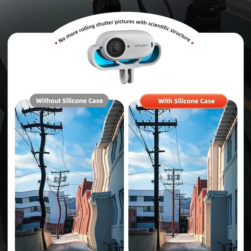 Amagisn Silicone Case for Insta360 Go 3 Camera - Horizontal - Vertical Black