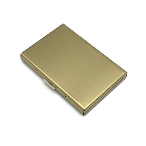 Ultra Thin Stainless Steel Travel Card Holder Wiredraw Gold