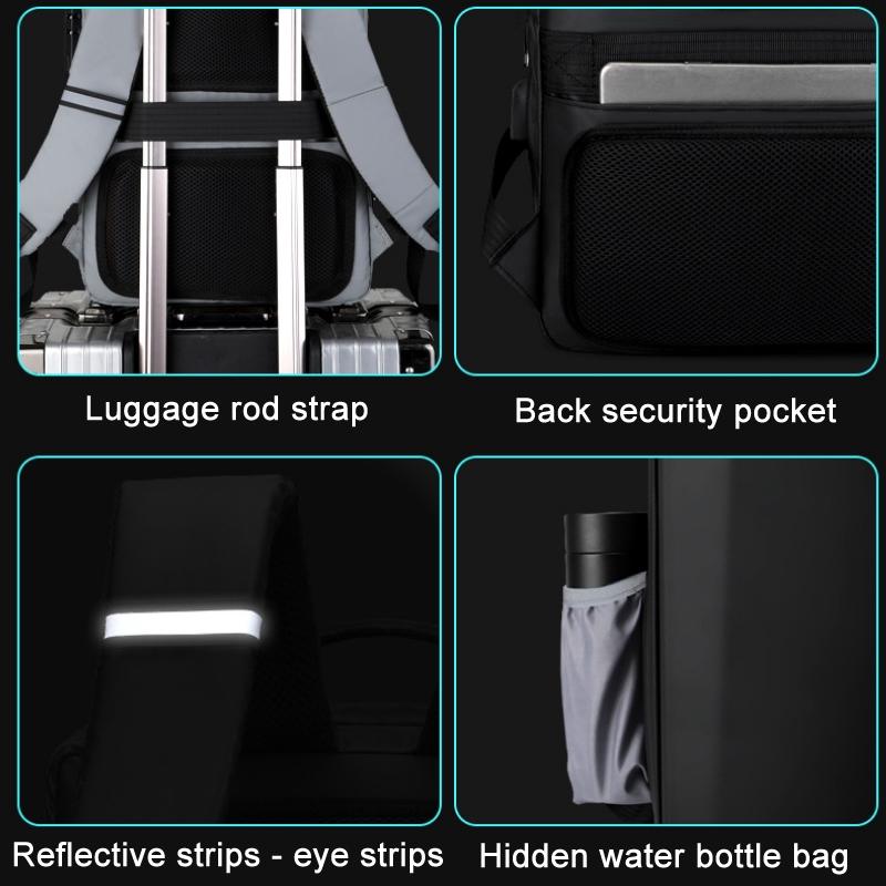 17.3 Silver Gaming Backpack with Hard Shell for Computers