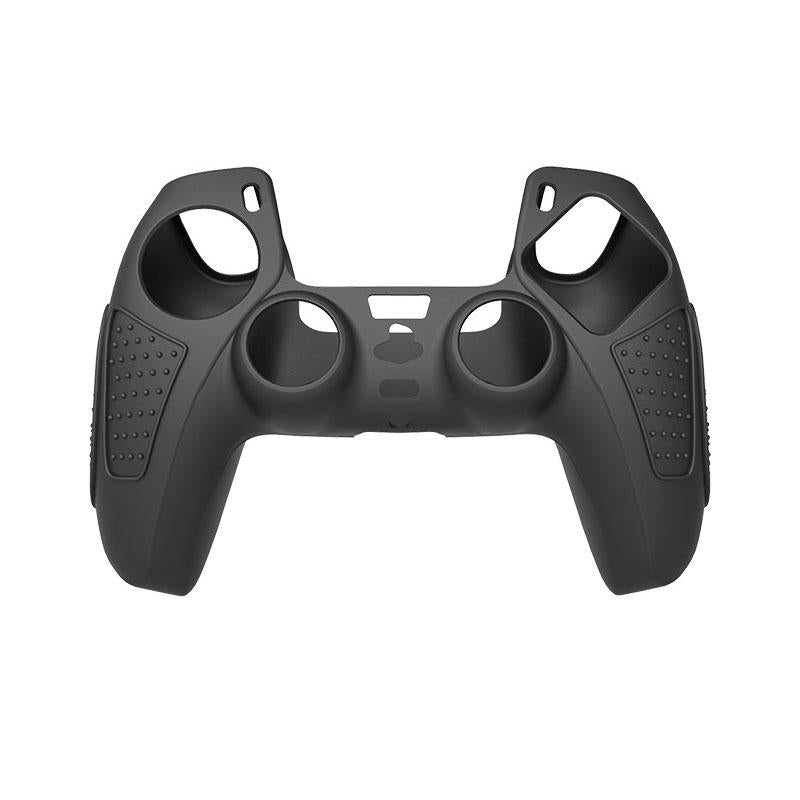 Black Silicone Protective Case for Ps5 Gamepad - Anti-skid Cover - White + 2 Hats