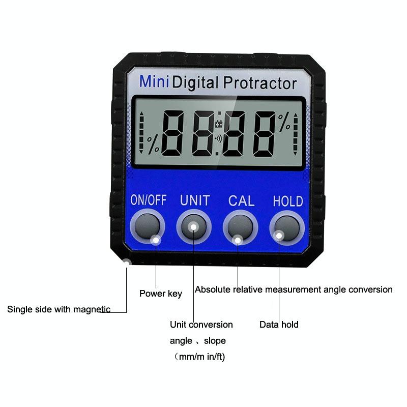 Digital Display Inclinometer with Strong Magnetic Adsorption and Multi-angle Flip