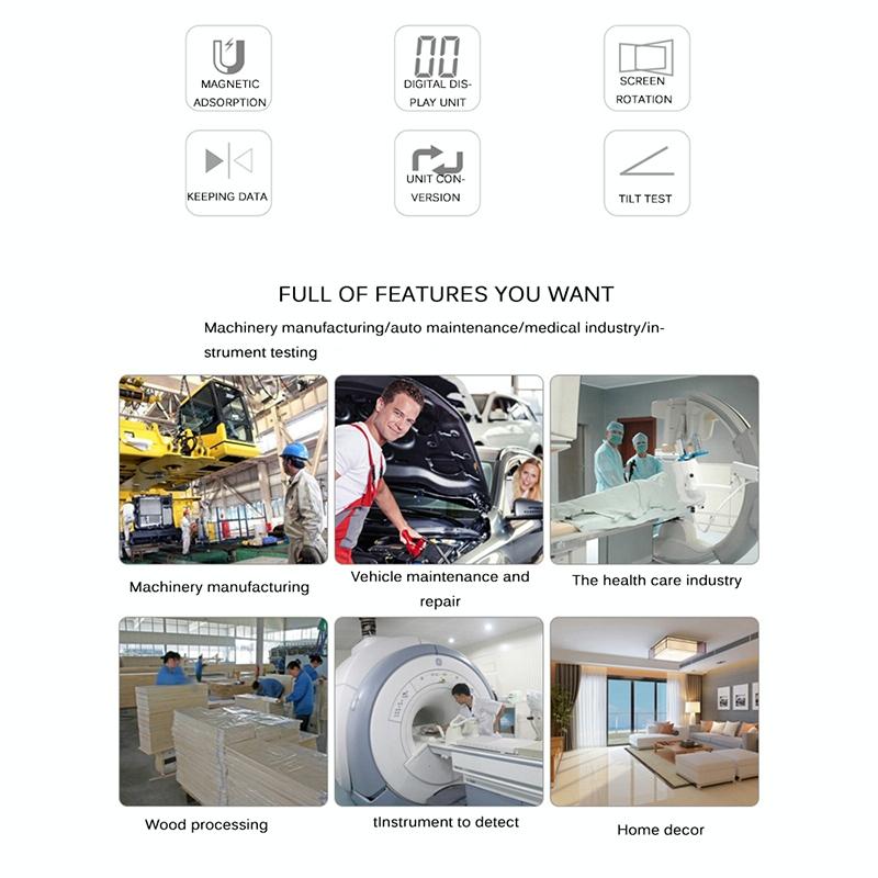 Digital Display Inclinometer with Strong Magnetic Adsorption and Multi-angle Flip
