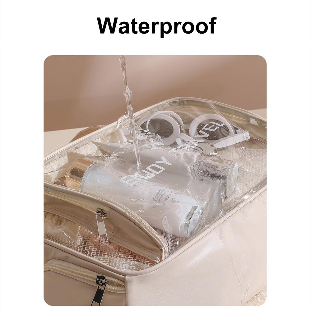 Beige Waterproof Beach Bag For Toiletries Cosmetics L For Swimming Travel - Beige No Shoe Warehouse