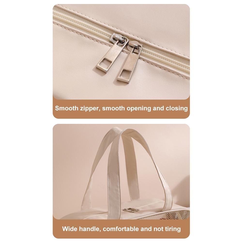 Beige Waterproof Beach Bag For Toiletries Cosmetics L For Swimming Travel - Beige No Shoe Warehouse