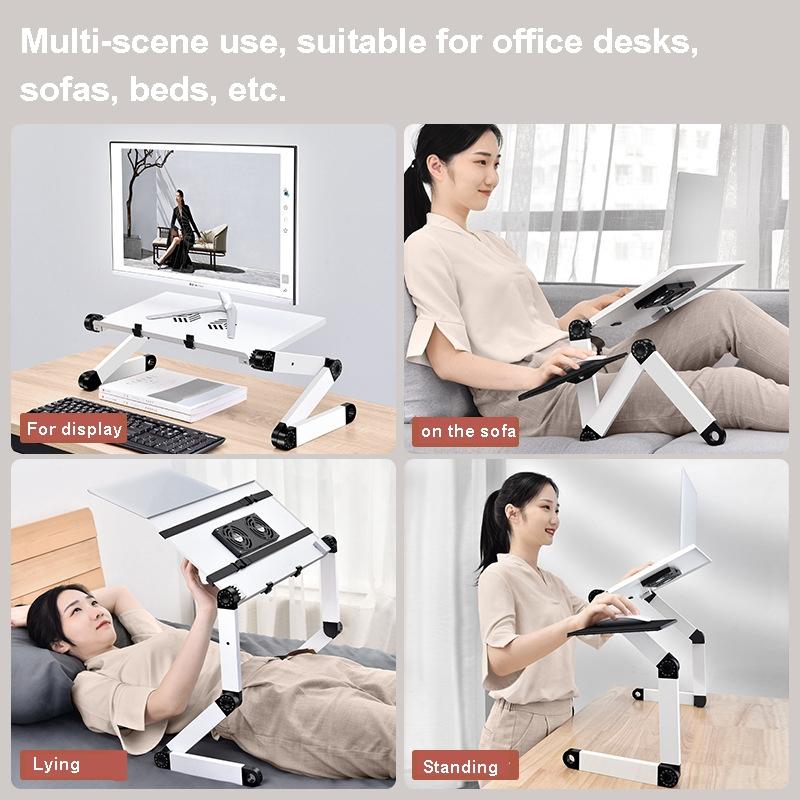Portable Folding Laptop Desk with Adjustable Height and Storage