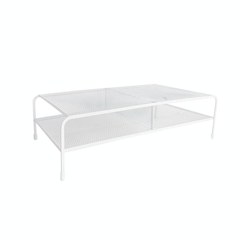 Desk Organizer Bracket for Elevated Computer Monitor - Wrought Iron - Deepen Dual Layer