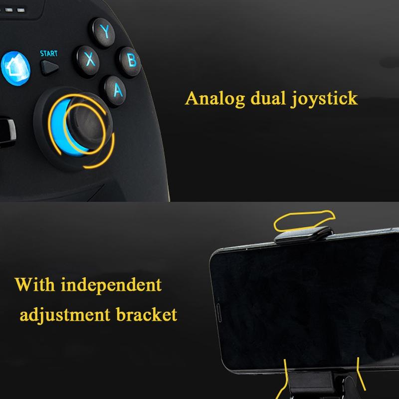 Wireless Game Controller for Android / Ios / Pc / Ps3 with Bluetooth 4.0 & Bracket - Blue