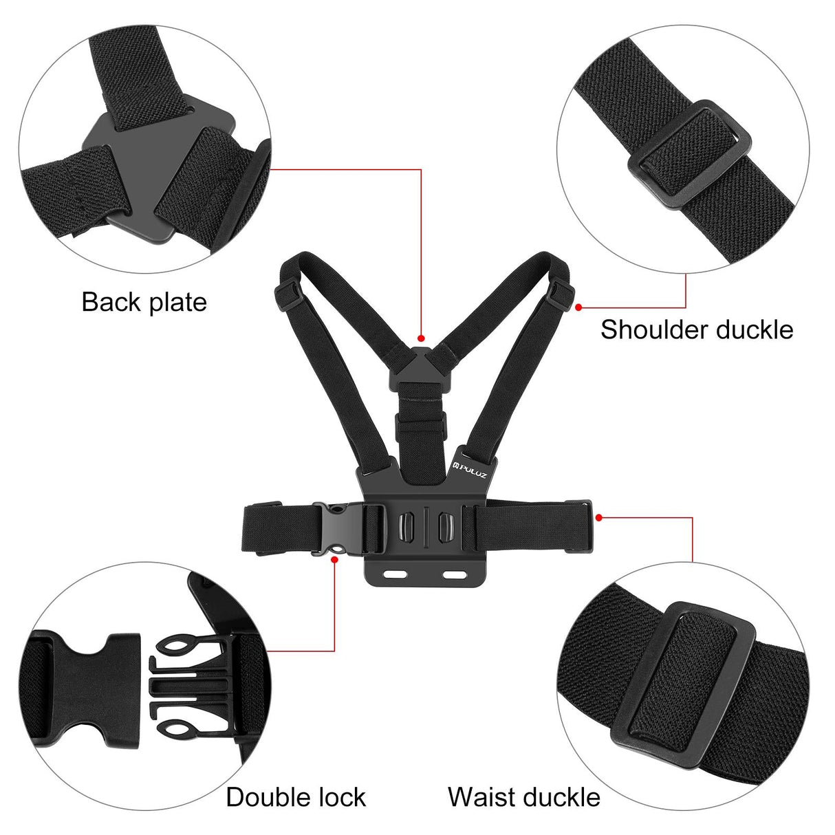 Adjustable Body Mount Belt with Phone Clamp and j Hook Mount