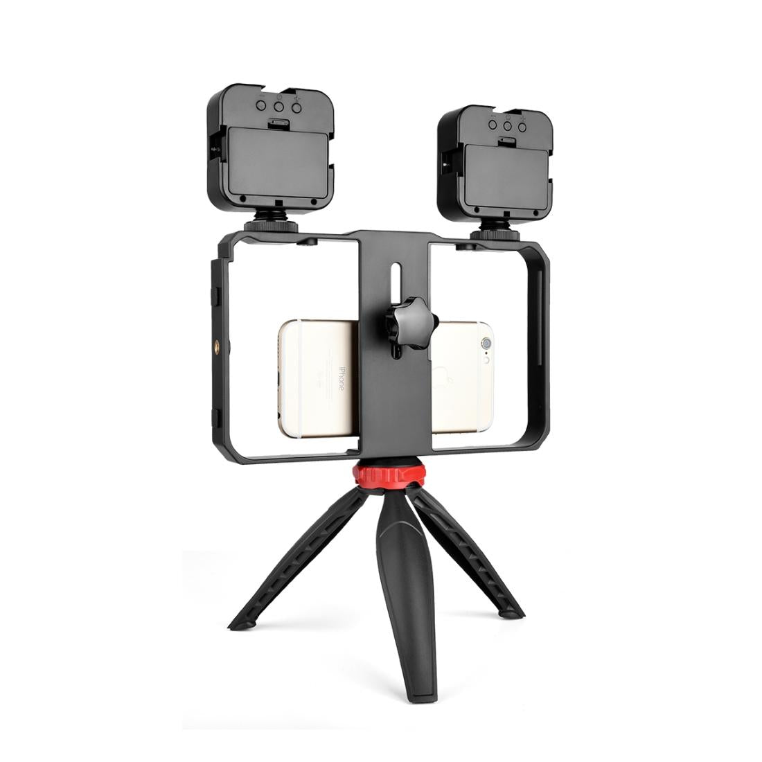 Vlogging Live Broadcast Led Selfie Light Video Rig With Smartphone Handle And Tripod