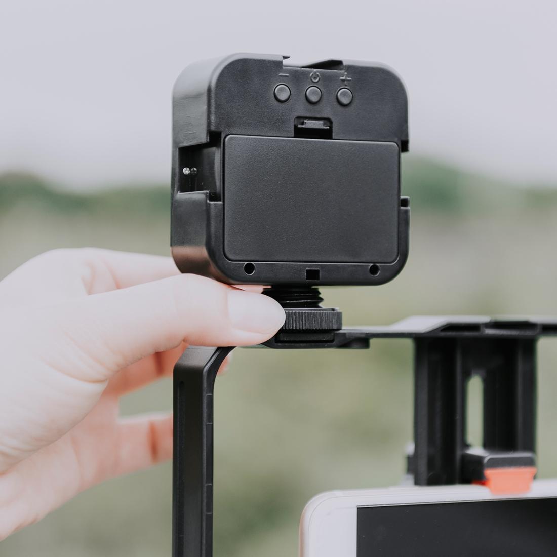 Vlogging Live Broadcast Led Selfie Light Video Rig With Smartphone Handle And Tripod