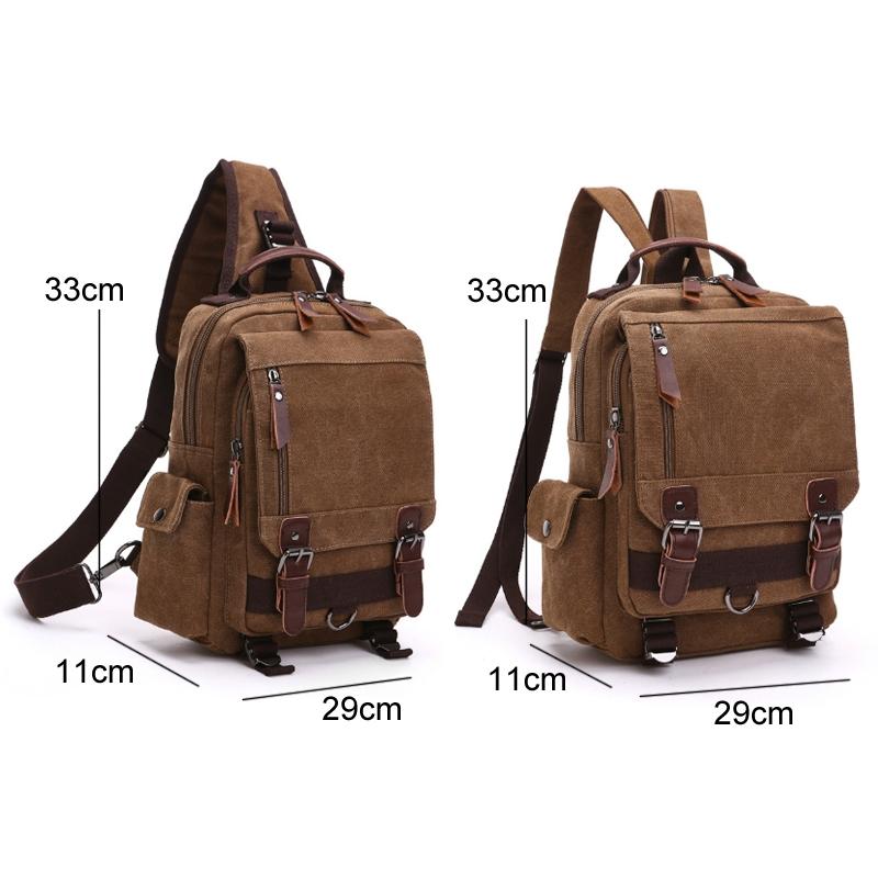 Blue Canvas Chest Bag For Outdoor Travel Lightweight
