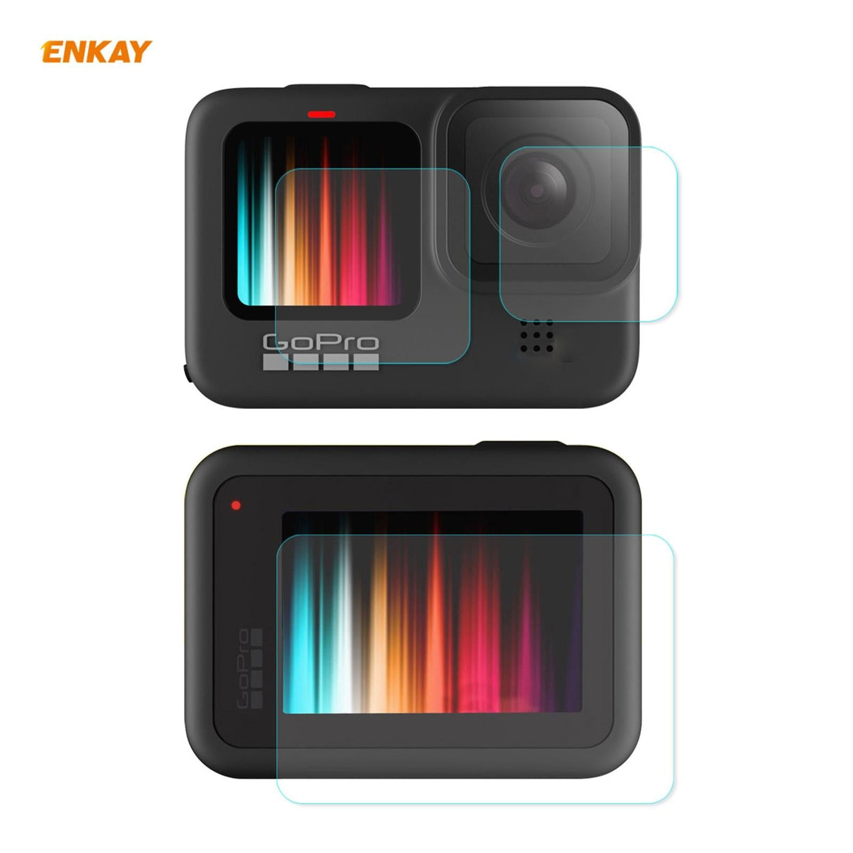Enkay Hat Prince 3-in-1 Tempered Glass Film for Gopro Hero9 Camera Lens and Screen - 0.2mm 9h 2.15d