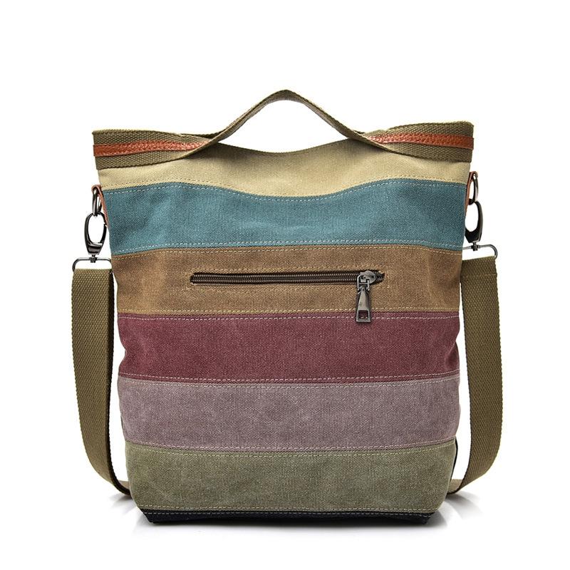 Multi Layer Canvas Crossbody Bag For Women Simple Design