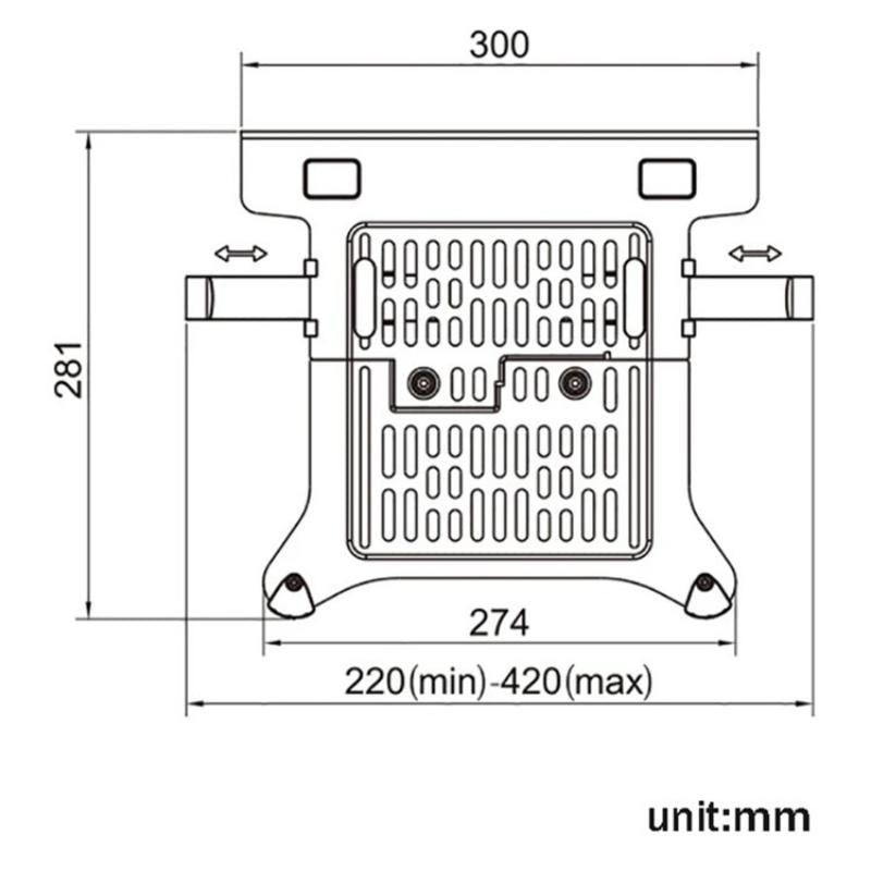 Universal Laptop Mount for Vesa 100x100mm - Fits 10-17 Inch Notebooks