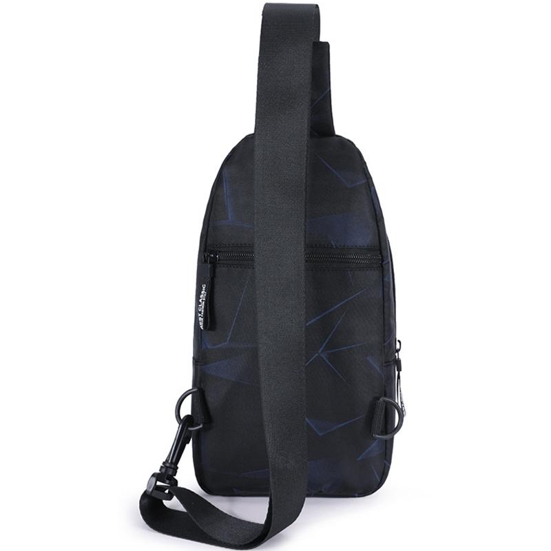 Men Oxford Cloth Chest Bag Graffiti Blue Ideal For Sports And Travel