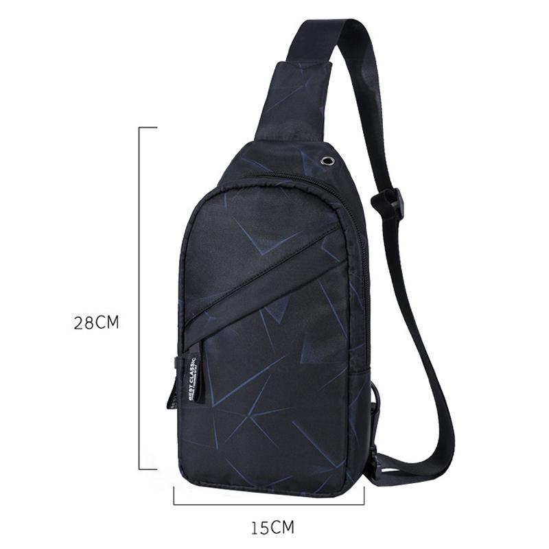 Men Oxford Cloth Chest Bag Graffiti Blue Ideal For Sports And Travel