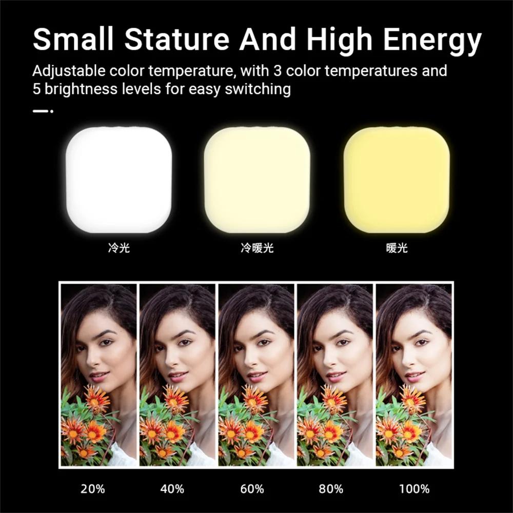 Rechargeable Mini Magnetic Selfie Light - Tri-colour Temperature
