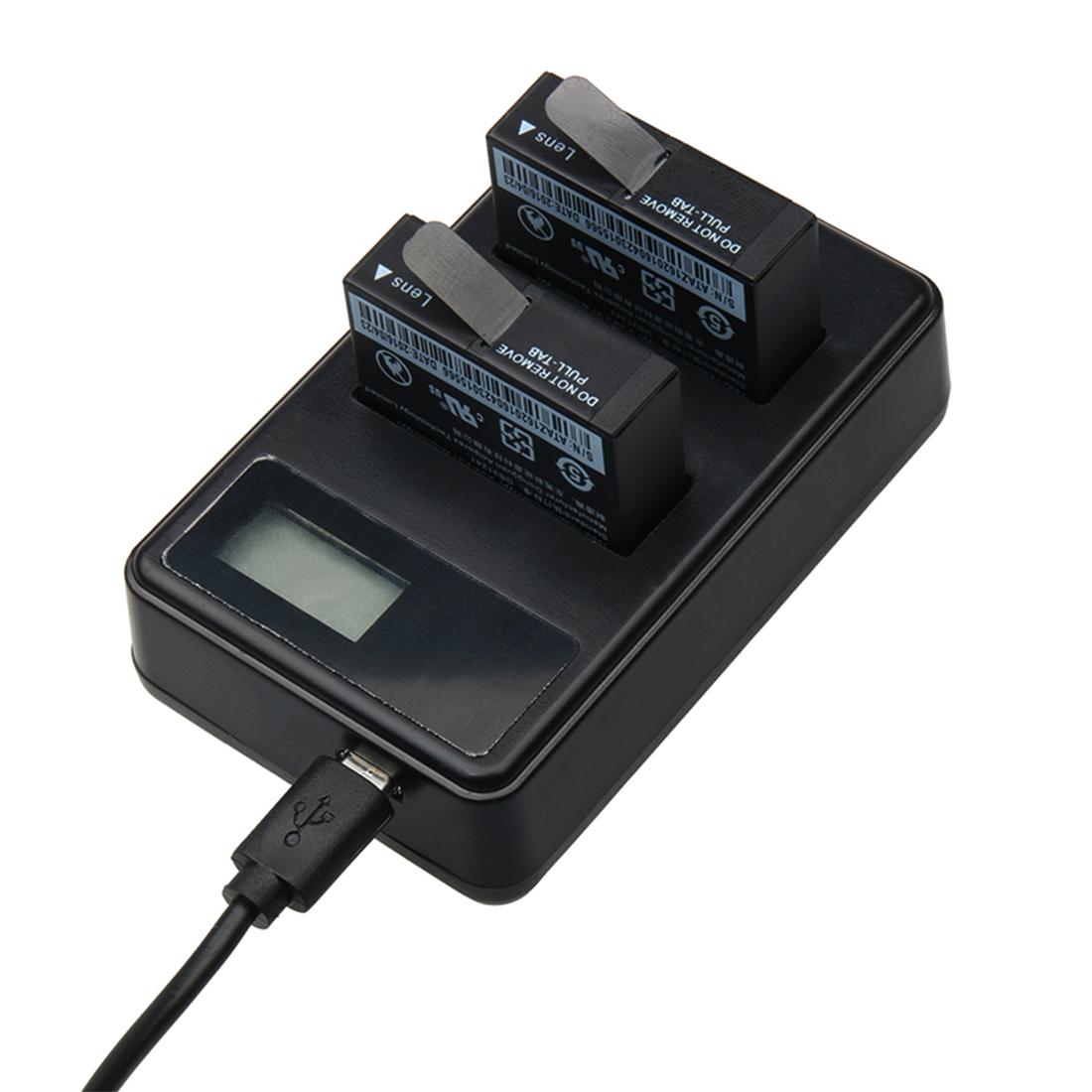 Usb Charger for Xiaoyi 4k Camera with Dual Batteries and Lcd Display