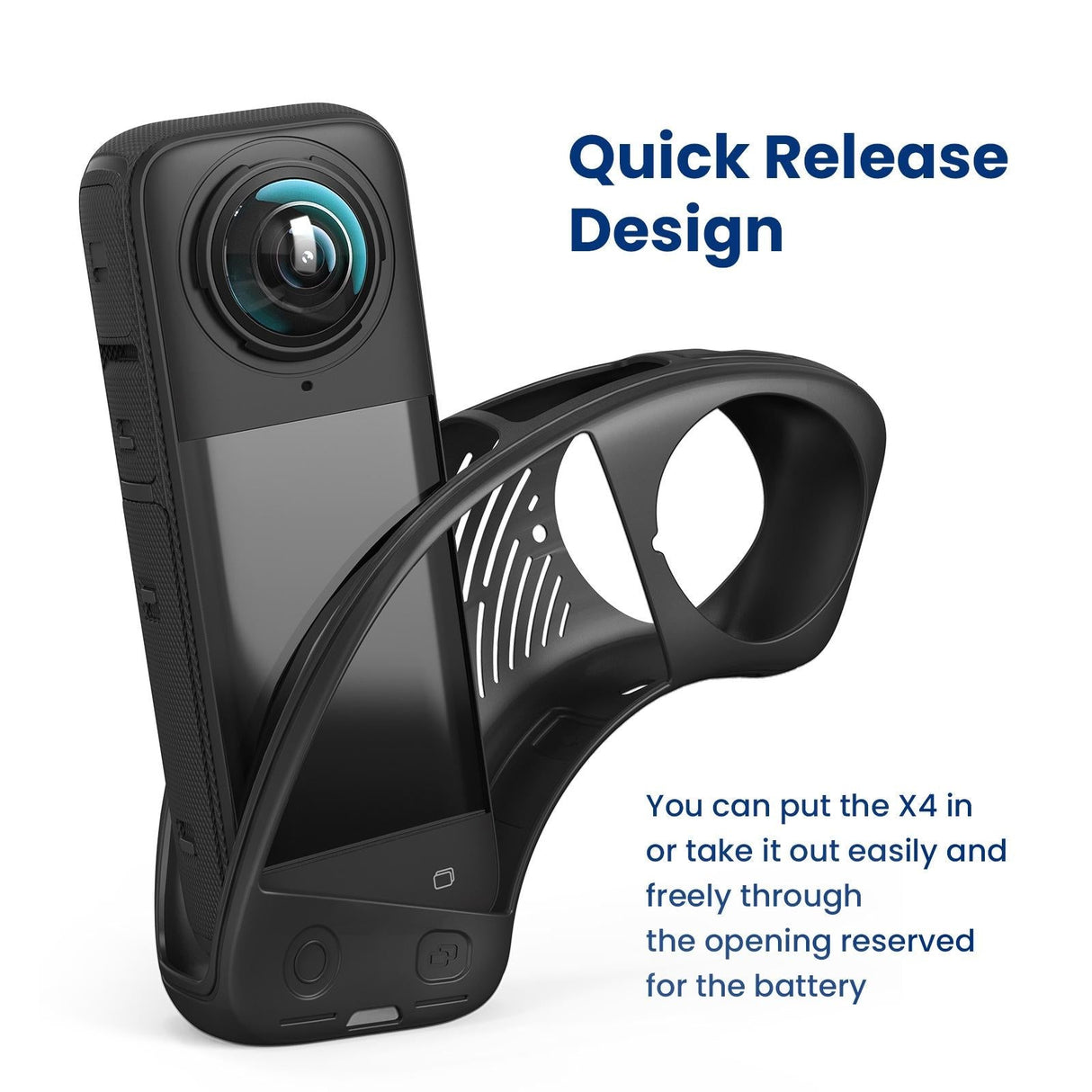 Amagisn Silicone Protective Cover for Insta360 X4 - Lens Cover Gray