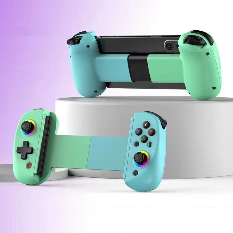 Vibration Grip Wireless Gamepad for Mobile and Pc - Green Blue + Receiver
