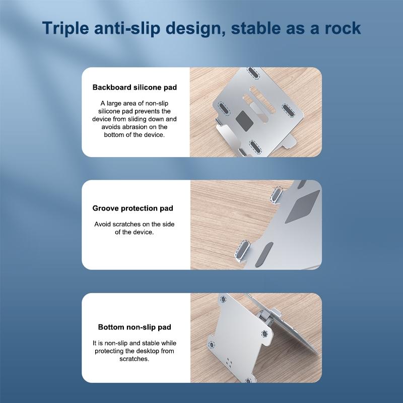 Adjustable Aluminum Laptop Stand - Multi-functional & Foldable