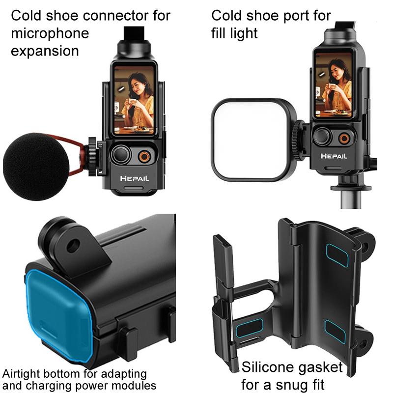 Extended Adapter for Dji Pocket 3 - Protective Bezel with Cold Shoe Bracket