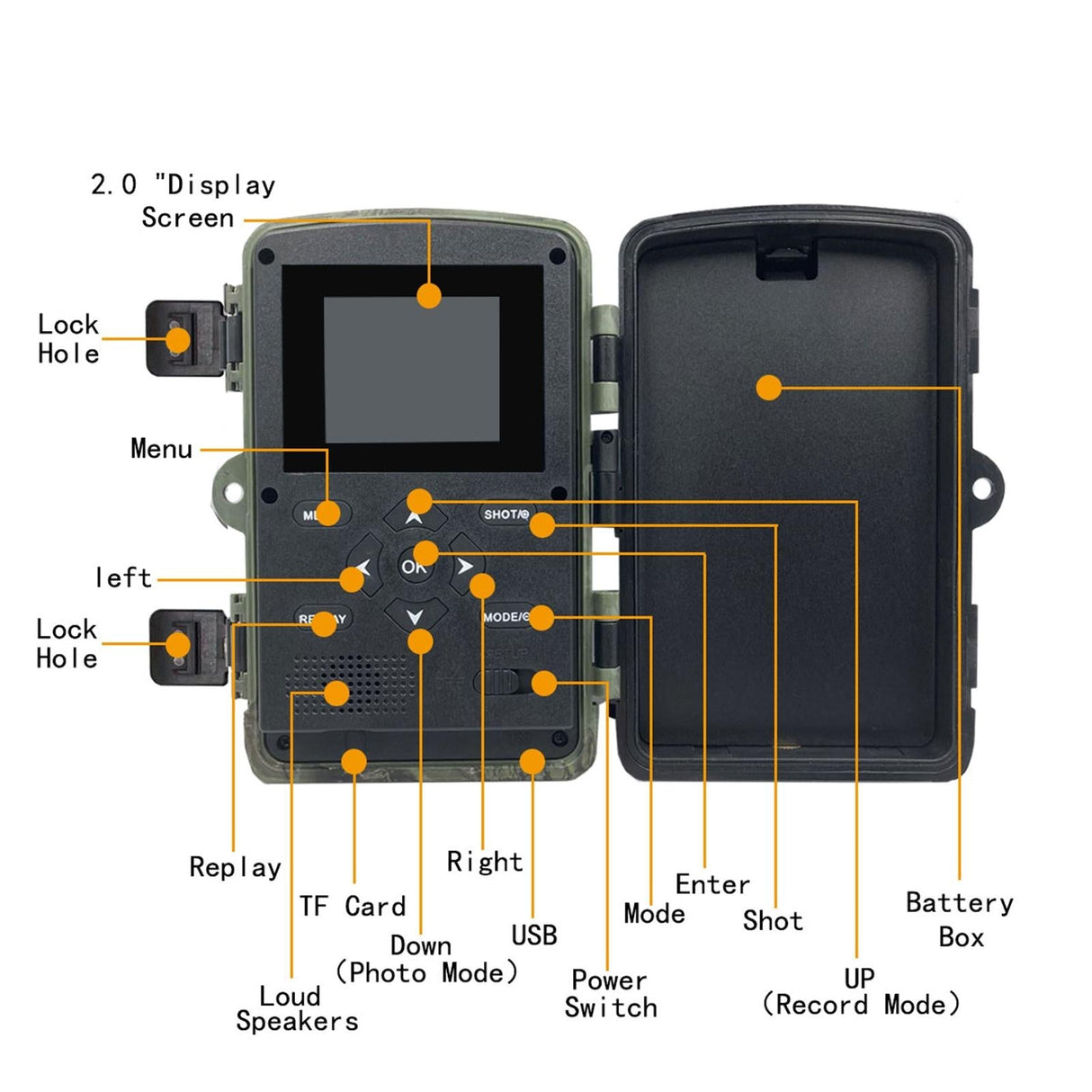 2 Lcd Infrared Trail Camera With Night Vision For Wildlife Hunting
