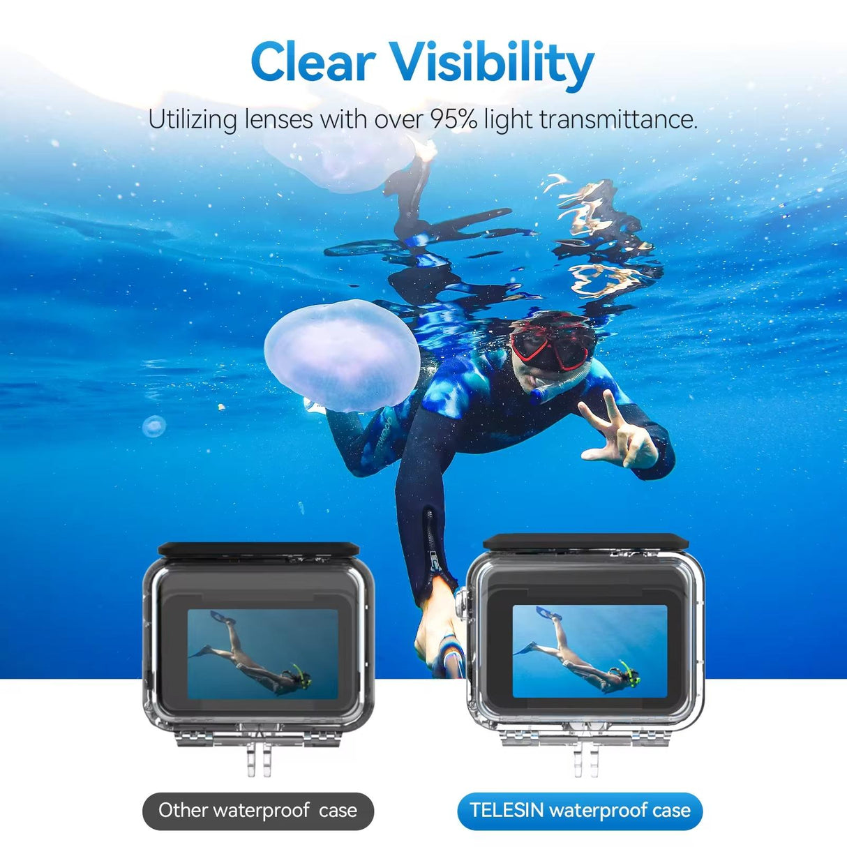Waterproof Diving Housing for Insta360 Ace Pro Camera - 45m Depth